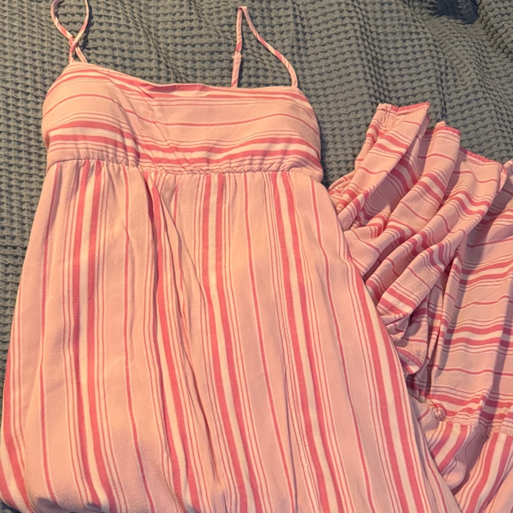 Hollister Pink Striped Maxi Dress